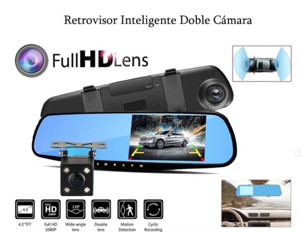 Retrovisor Inteligente con Dos Cámaras