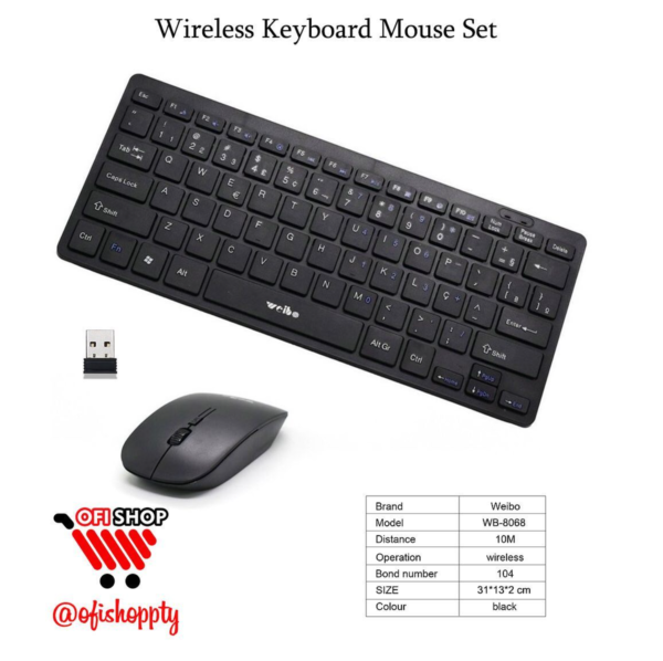 Teclado + Mouse inalámbricos.